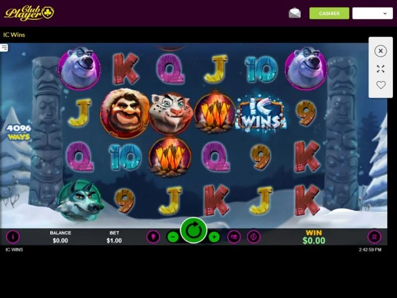 Club Player Casino interface showing games and bonuses